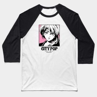 Retro Manga City Pop Vaporwave Aesthetic Anime #17 Baseball T-Shirt